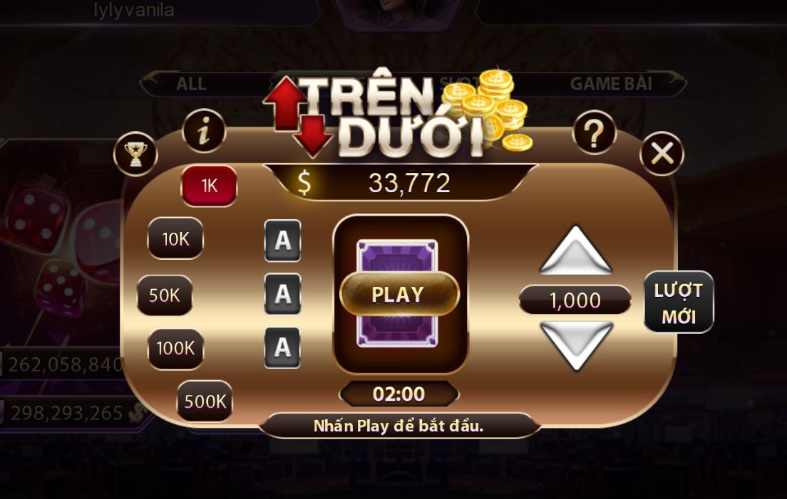 Mini game Trên Dưới tại 009 có cách chơi rất đơn giản